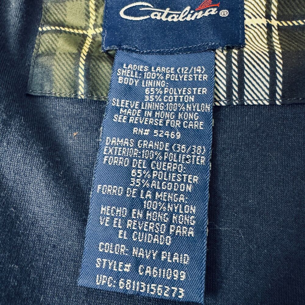 VTG Catalina Plaid Windbreaker Jacket Men’s L Full Zip Lightweight Retro - Picture 8 of 9